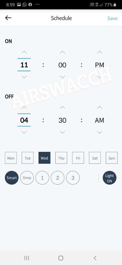 Coway Airmega 300S Scheduler