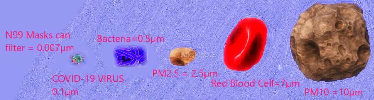 Coronavirus Size comparison Virus Mask