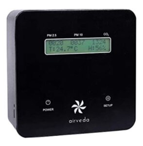 Airveda CO2, PM2.5, PM10, Temp, Humidity High Accuracy Smart Air Quality Monitor