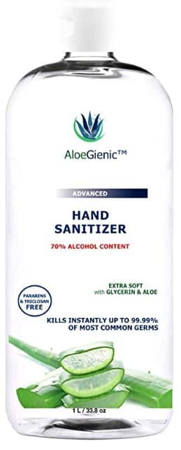 Aloegienic Best sanitizers with aloe vera and glycerin